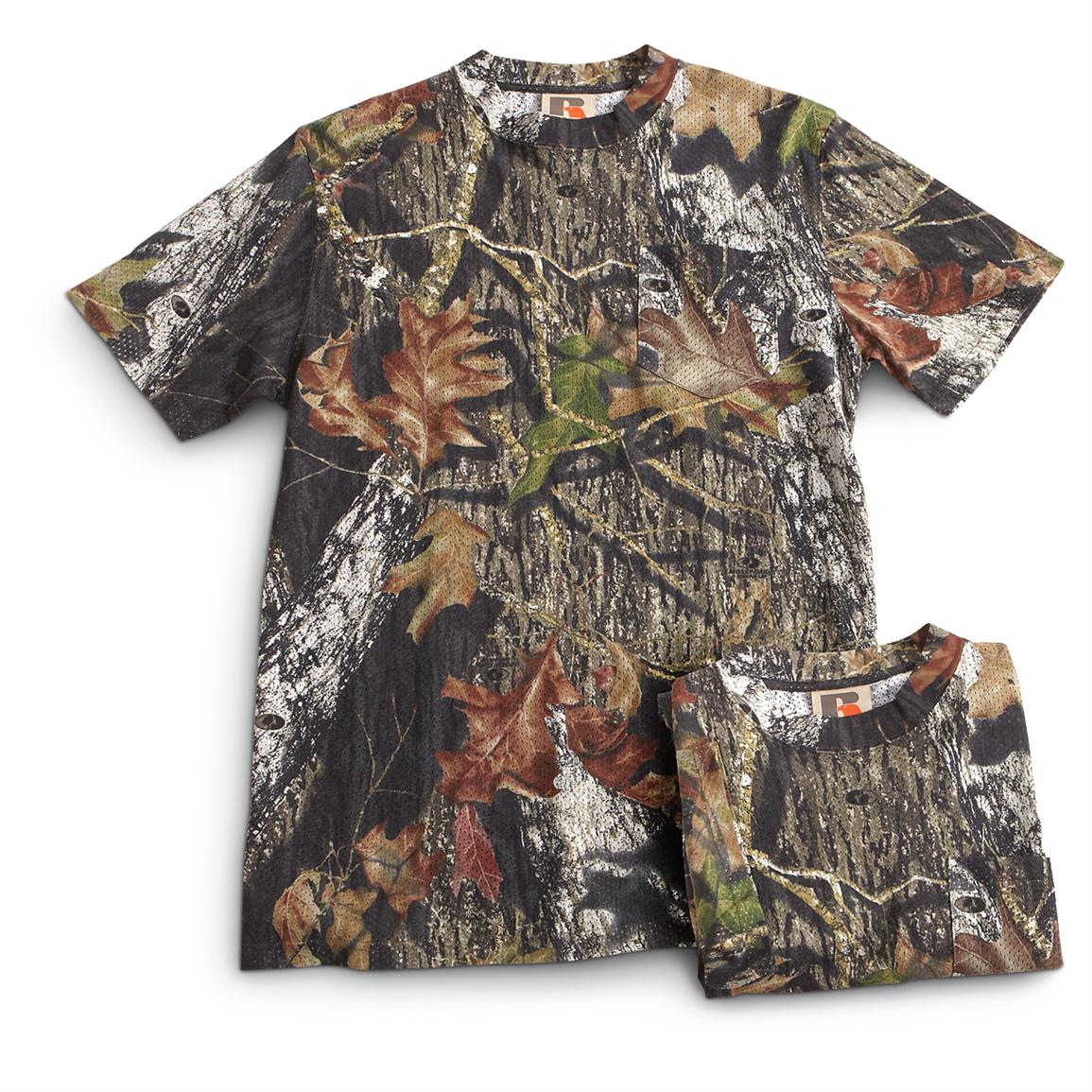 2 - Pk. of Russell Outdoors™ Mesh T - shirts, Mossy Oak Break - Up ...