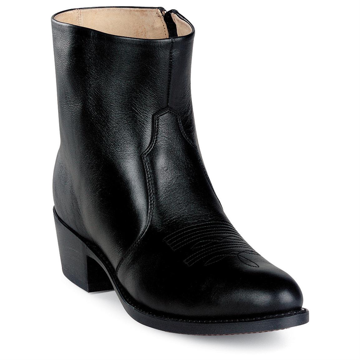 men's black zipper boots