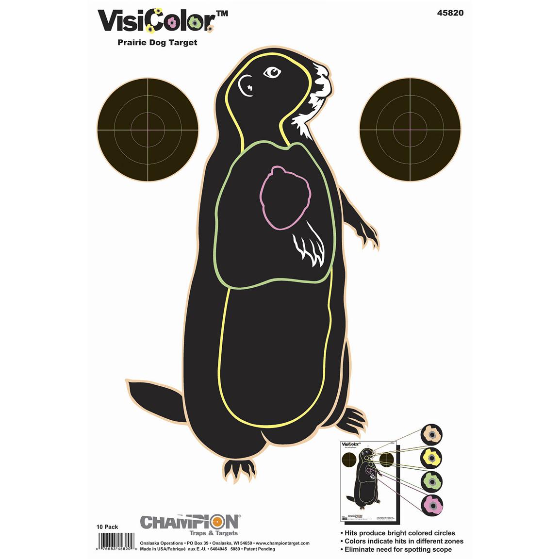 Champion® Visicolor™ High Visibility Prairie Dog Paper Targets, 10 - Pk ...