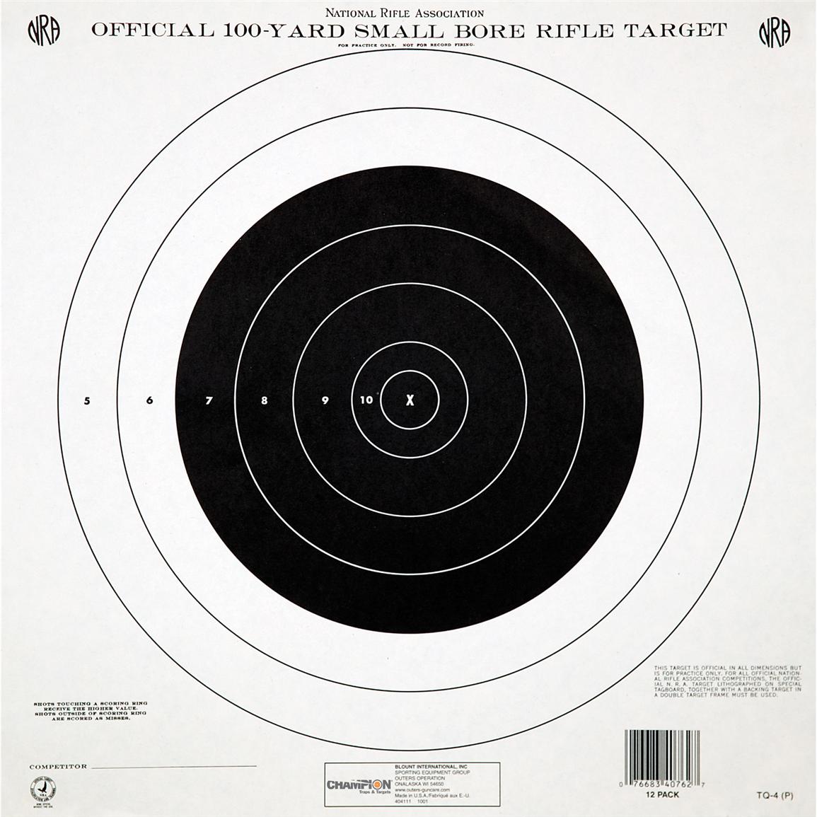 Champion® Official NRA Targets, 12 Pk. 220729, Shooting Targets at