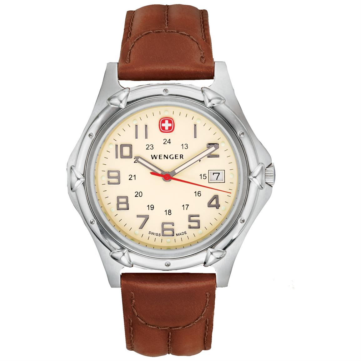 Men's Wenger® 73114 Standard Issue XL Watch with Leather Band - 220806 ...