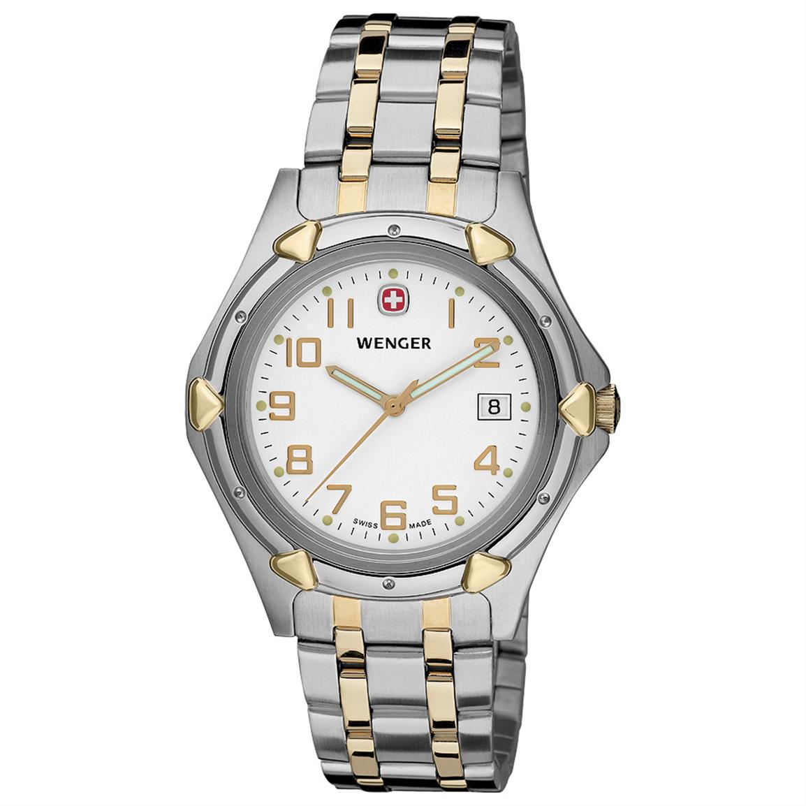 Men's Wenger® 73116 Standard Issue XL Two Tone Watch with Stainless ...
