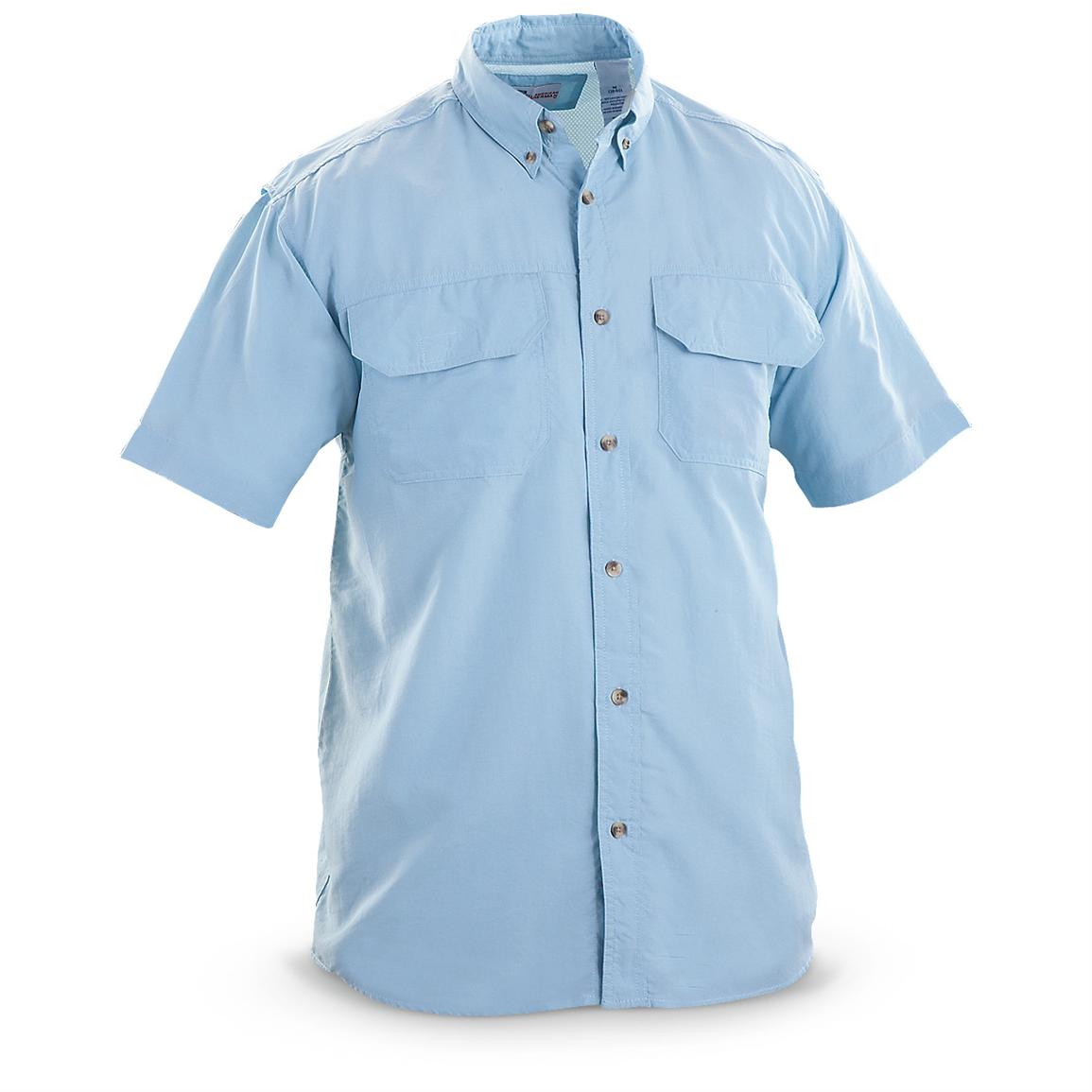 2 All - American Fisherman® Short - sleeved Shirts, 1 Sage / 1 Light ...