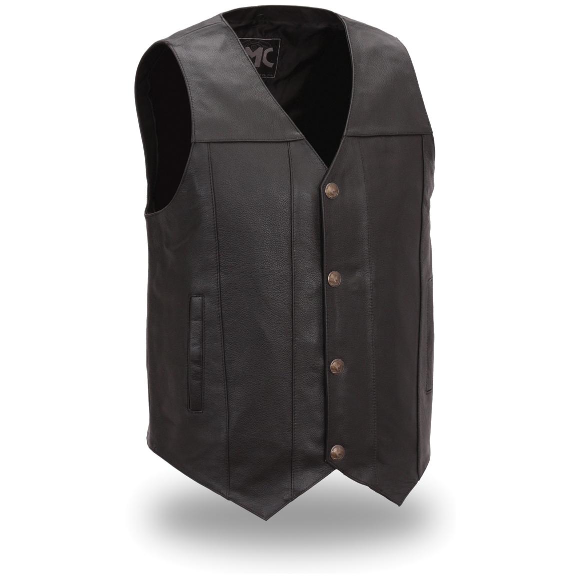 FMC® Classic Leather Vest with Buffalo Nickel Snaps and Concealed ...