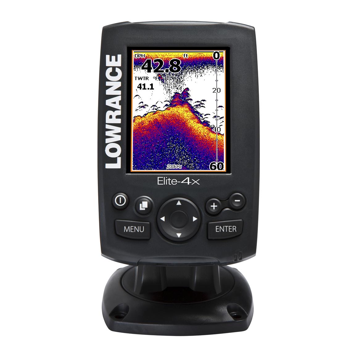 LowranceÂ® Elite - 4x Color Fishfinder with 83 / 200 kHz Transducer - 221194, Fish Finders at 