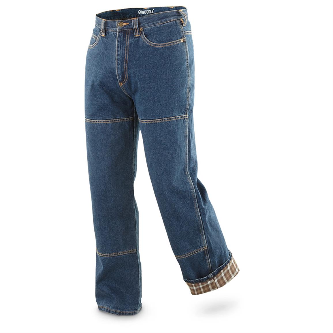 mens lined jeans