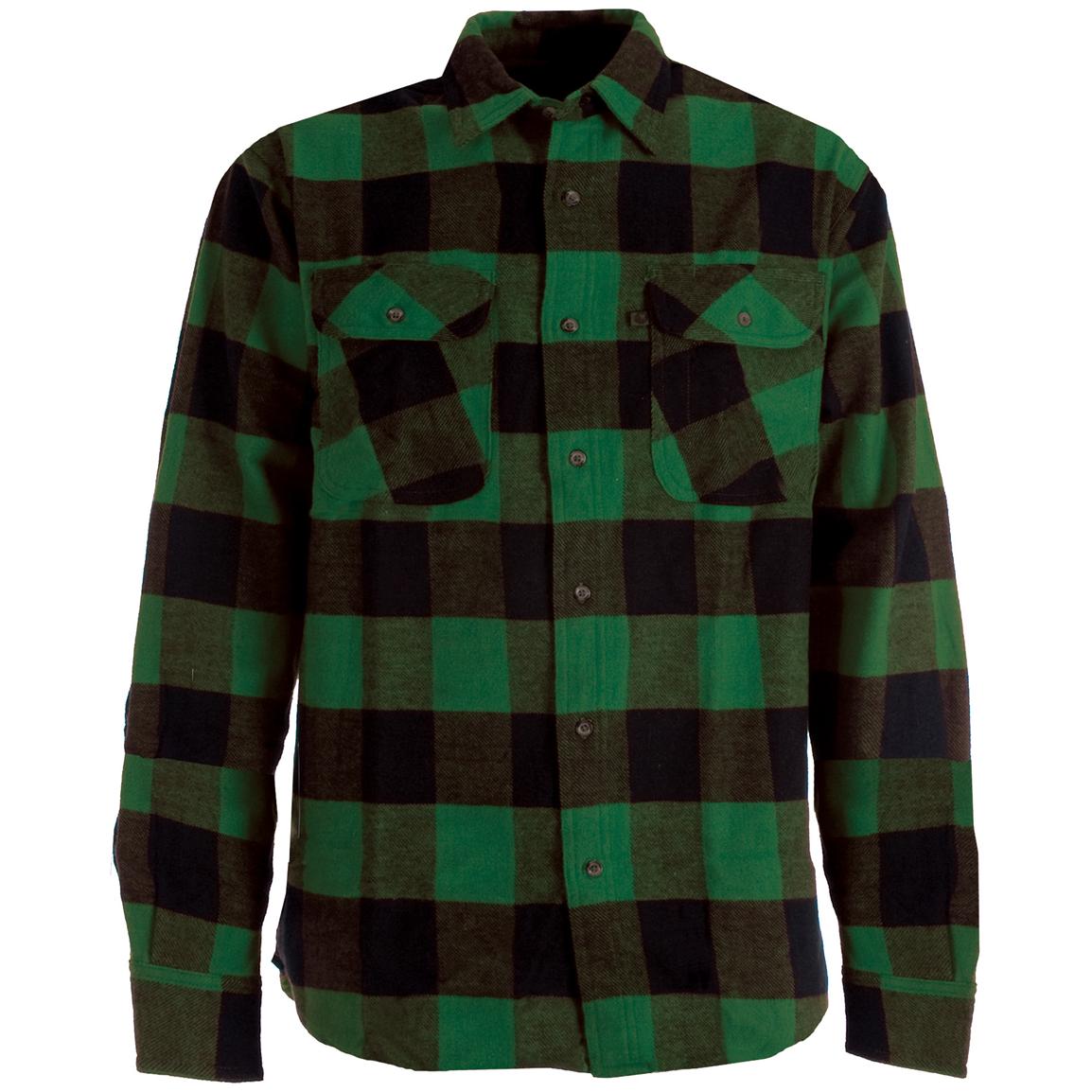 green flannel plaid shirt