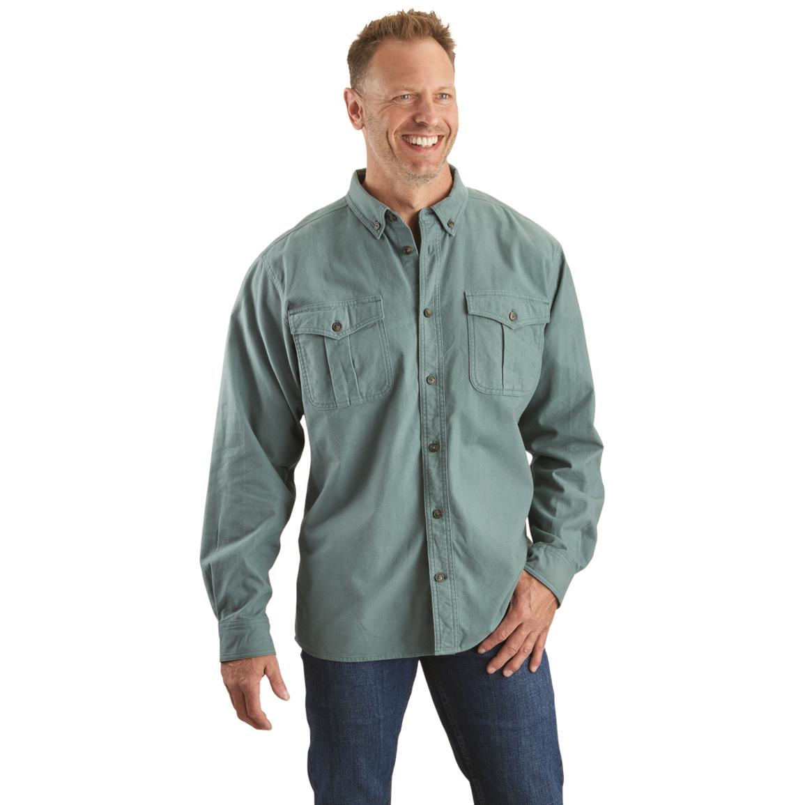 Guide Gear Men's Cotton Chamois Shirt, North Atlantic