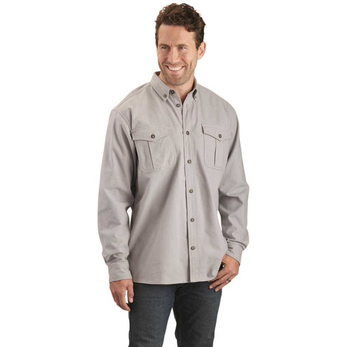 Guide Gear Men's Cotton Chamois Shirt, Ultimate Gray