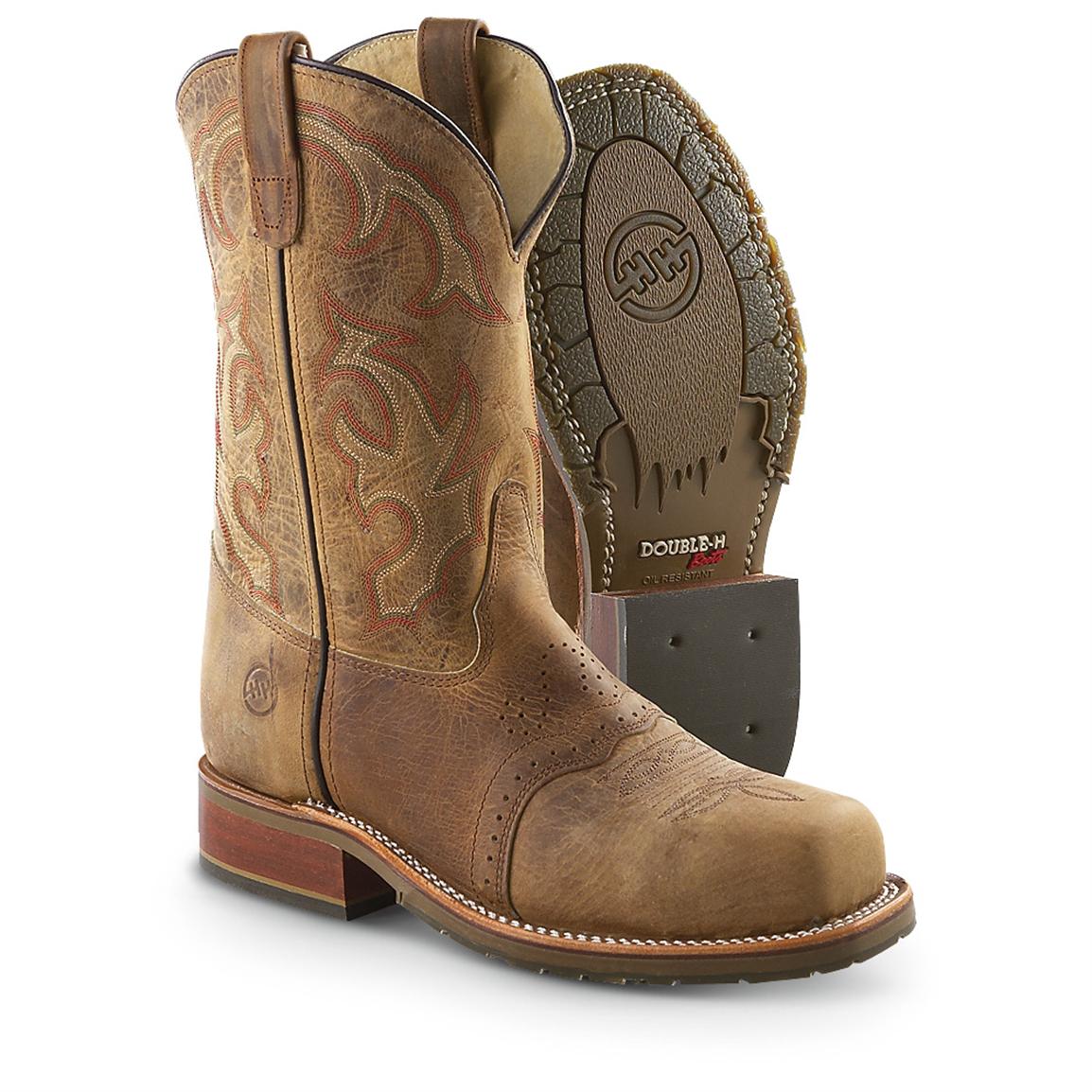 double h steel toe western boots