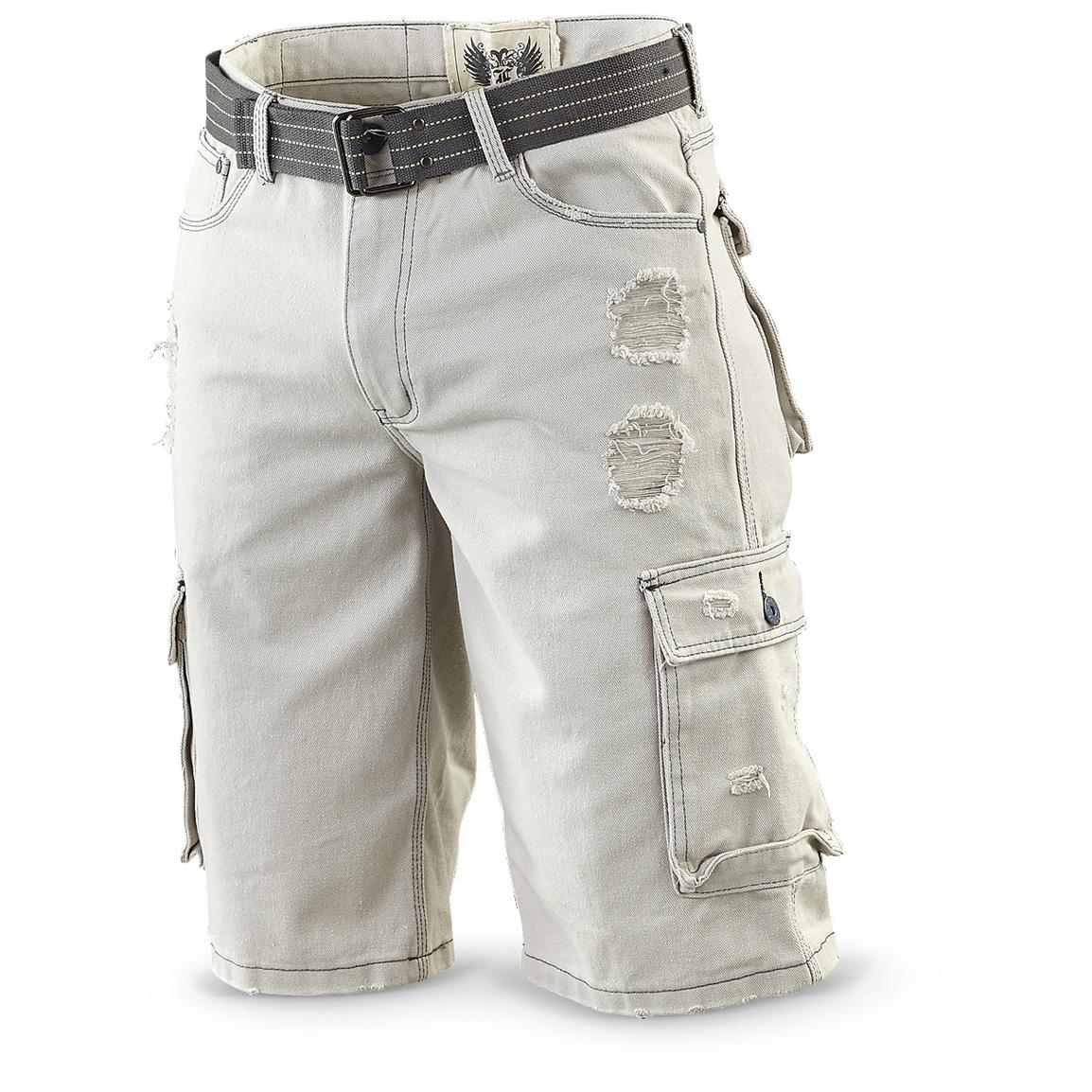 stone cargo shorts