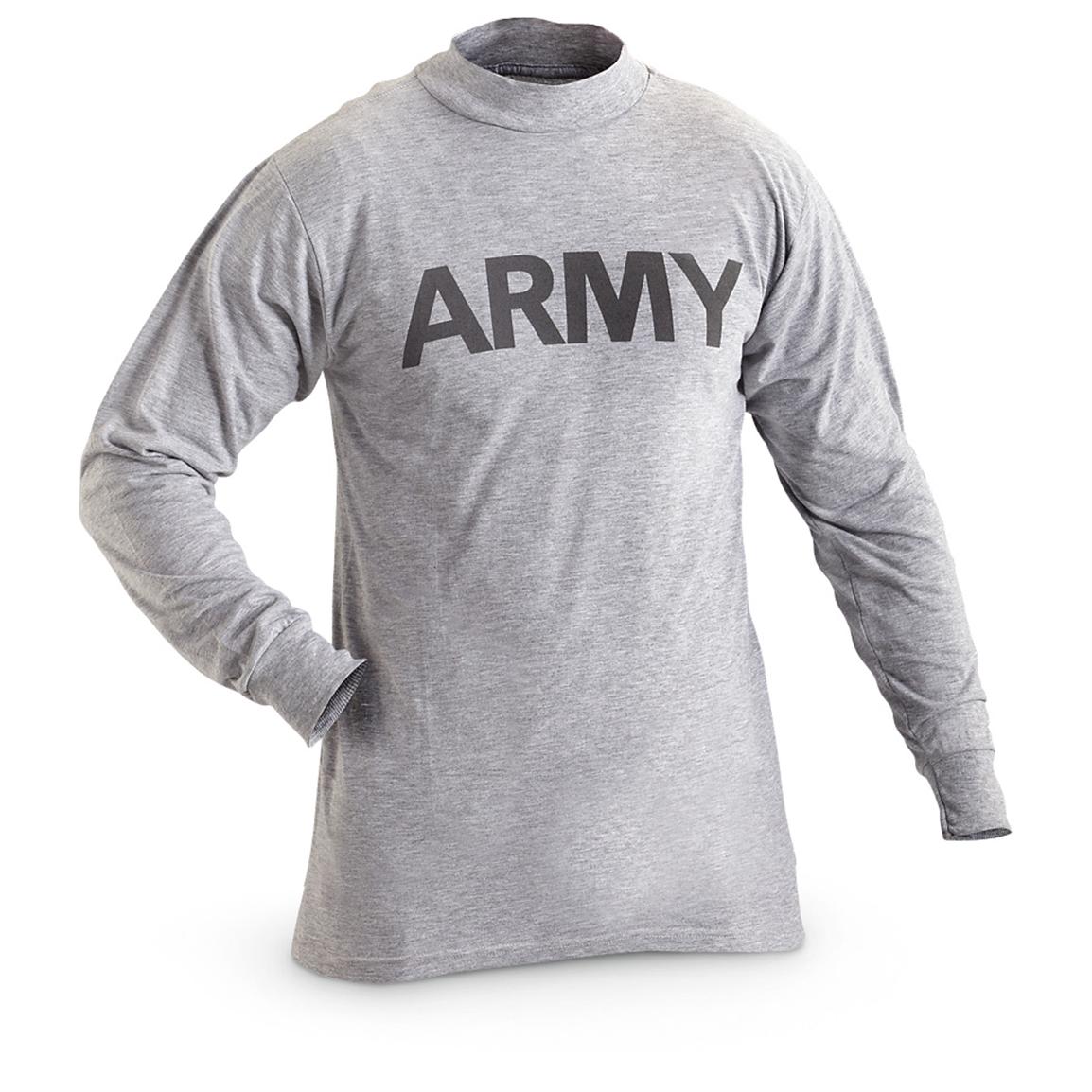 2 New U.S. Military Army Shirts, Gray - 222001, T-Shirts at Sportsman's ...