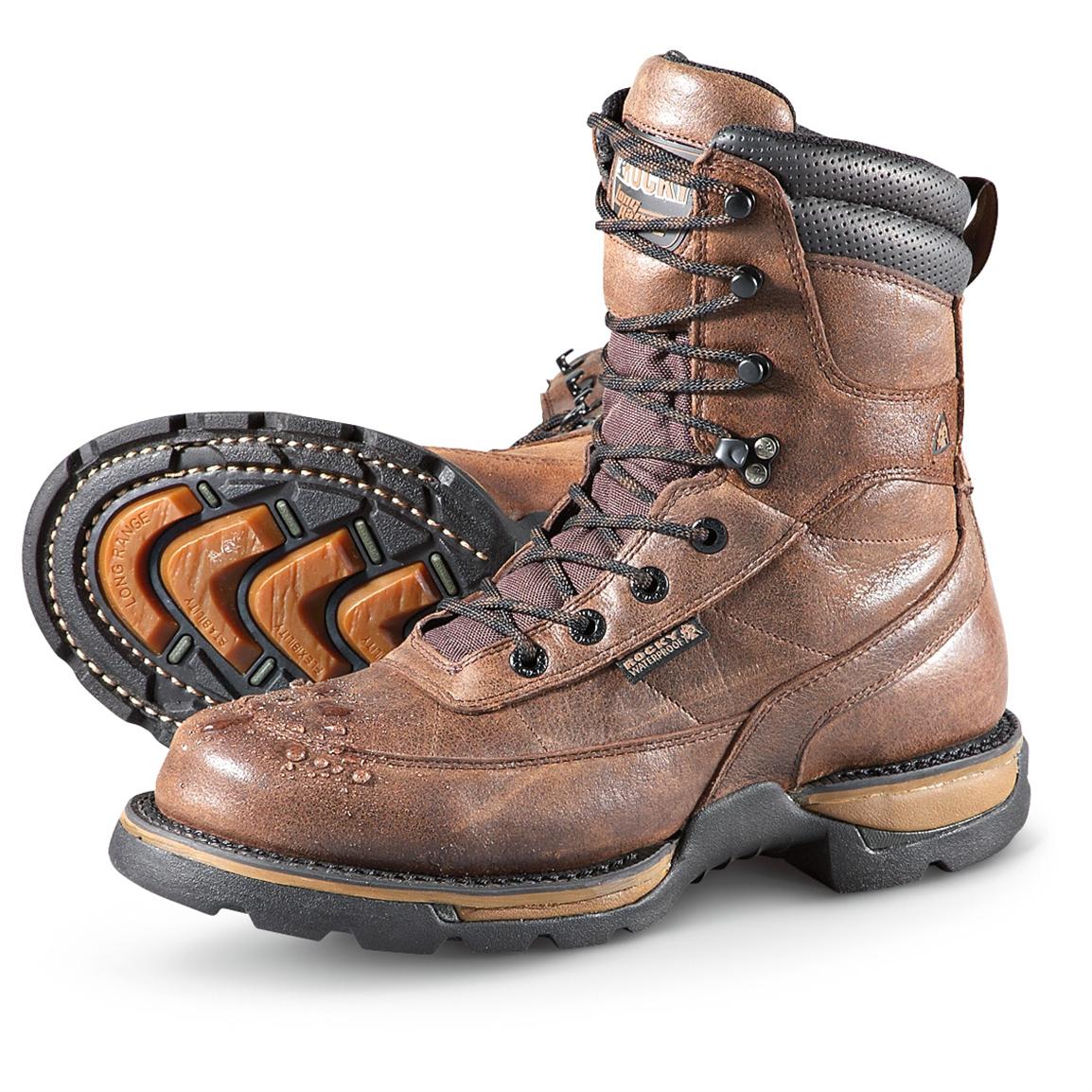 Men's Rocky® Long Range Waterproof Boots, Coffee - 222211, Hunting ...