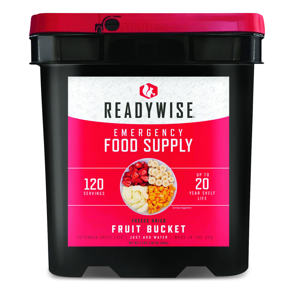 ReadyWise Emergency Food Supply Fruit Variety Bucket, 120 Servings