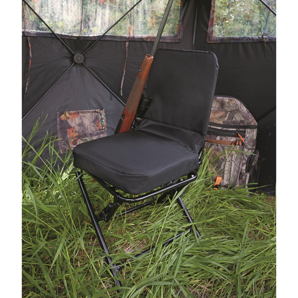 Guide Gear Swivel Hunting Chair Black 222292 Stools Chairs