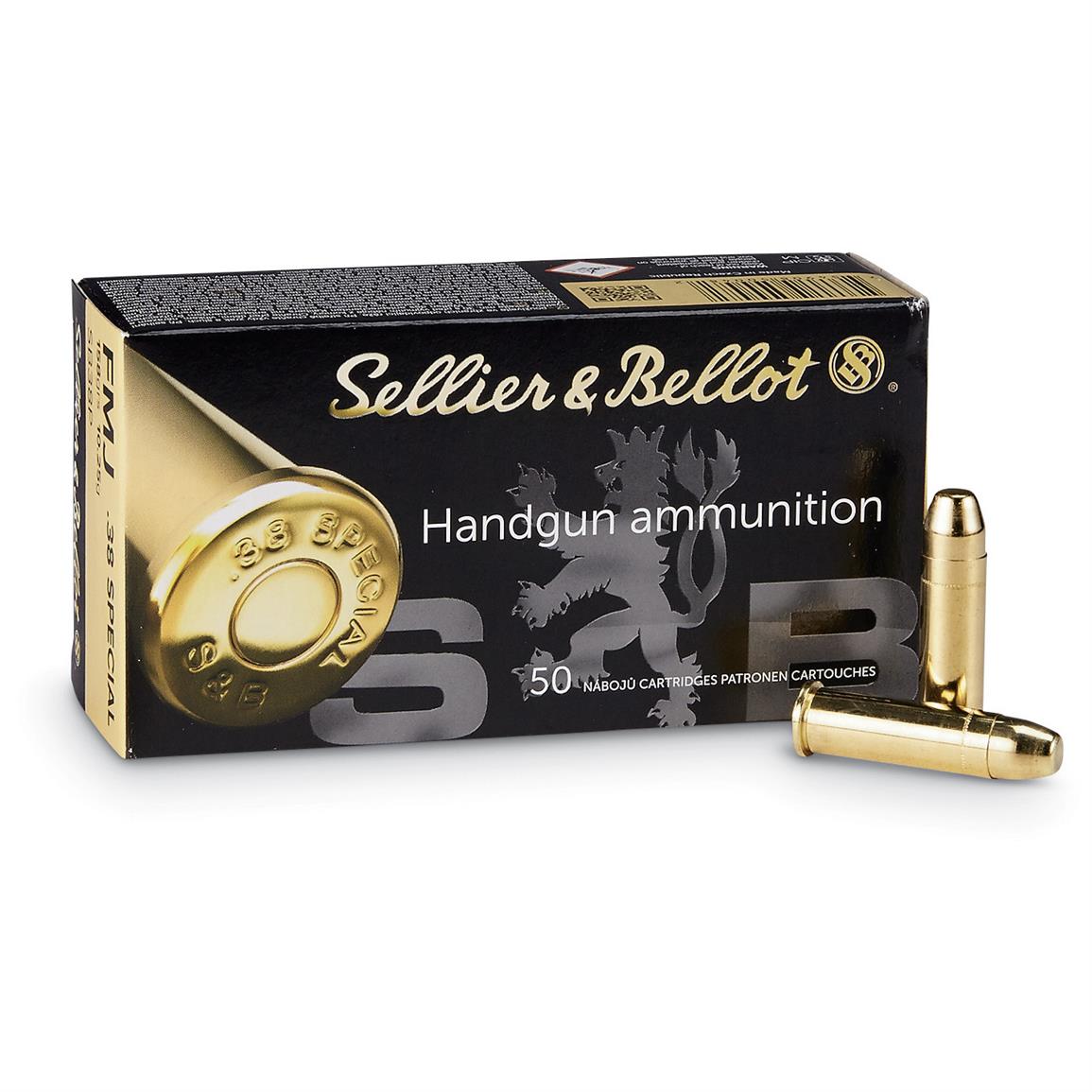 Sellier and Bellot .38 Special, FMJ, 158 Grain, 1,000 Rounds
