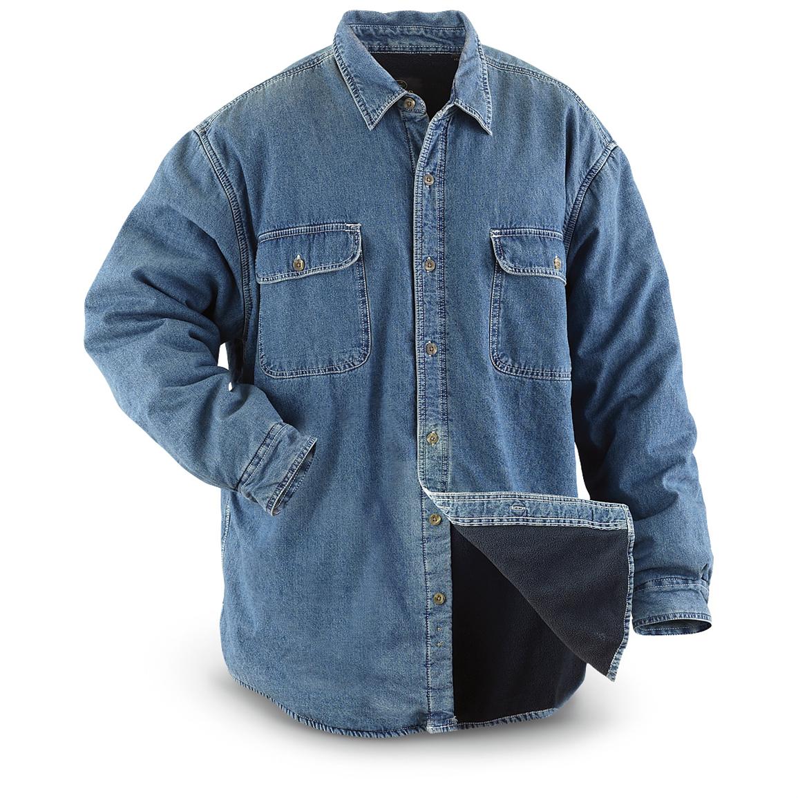 flannel lined denim shirt jacket