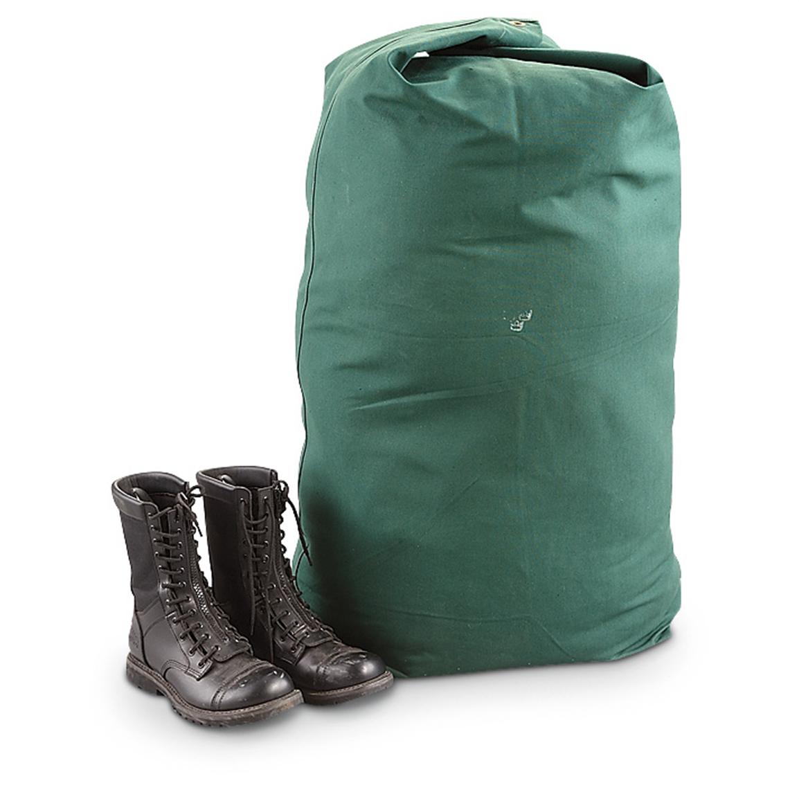 New Swedish Military Surplus XL Duffel Bag, Green - 222866, Duffle Bags at Sportsman&#39;s Guide