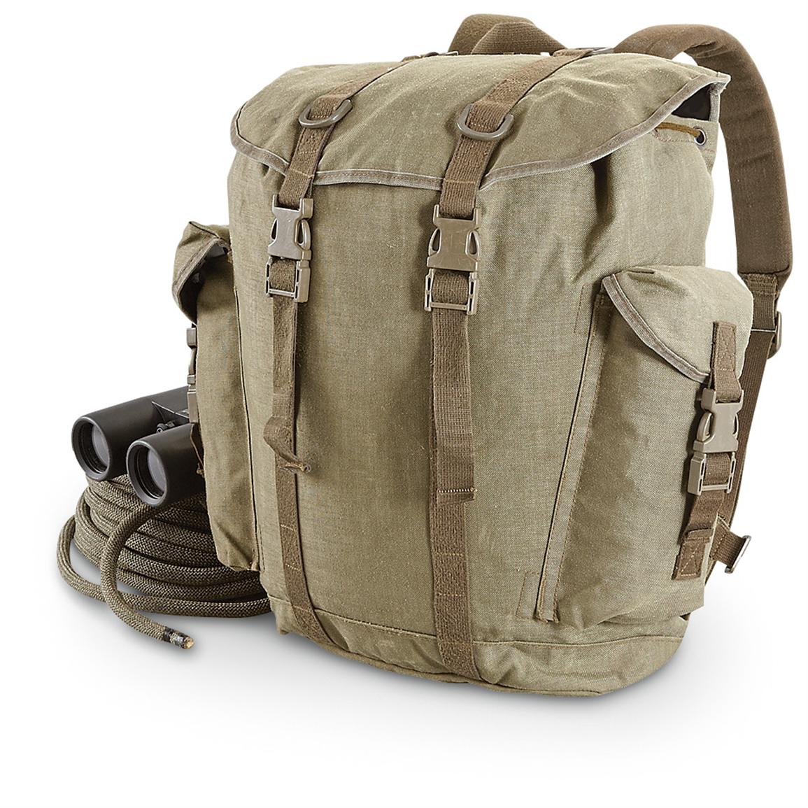 Used German Military Rucksack, Olive Drab - 223173, Rucksacks & Backpacks at Sportsman&#39;s Guide