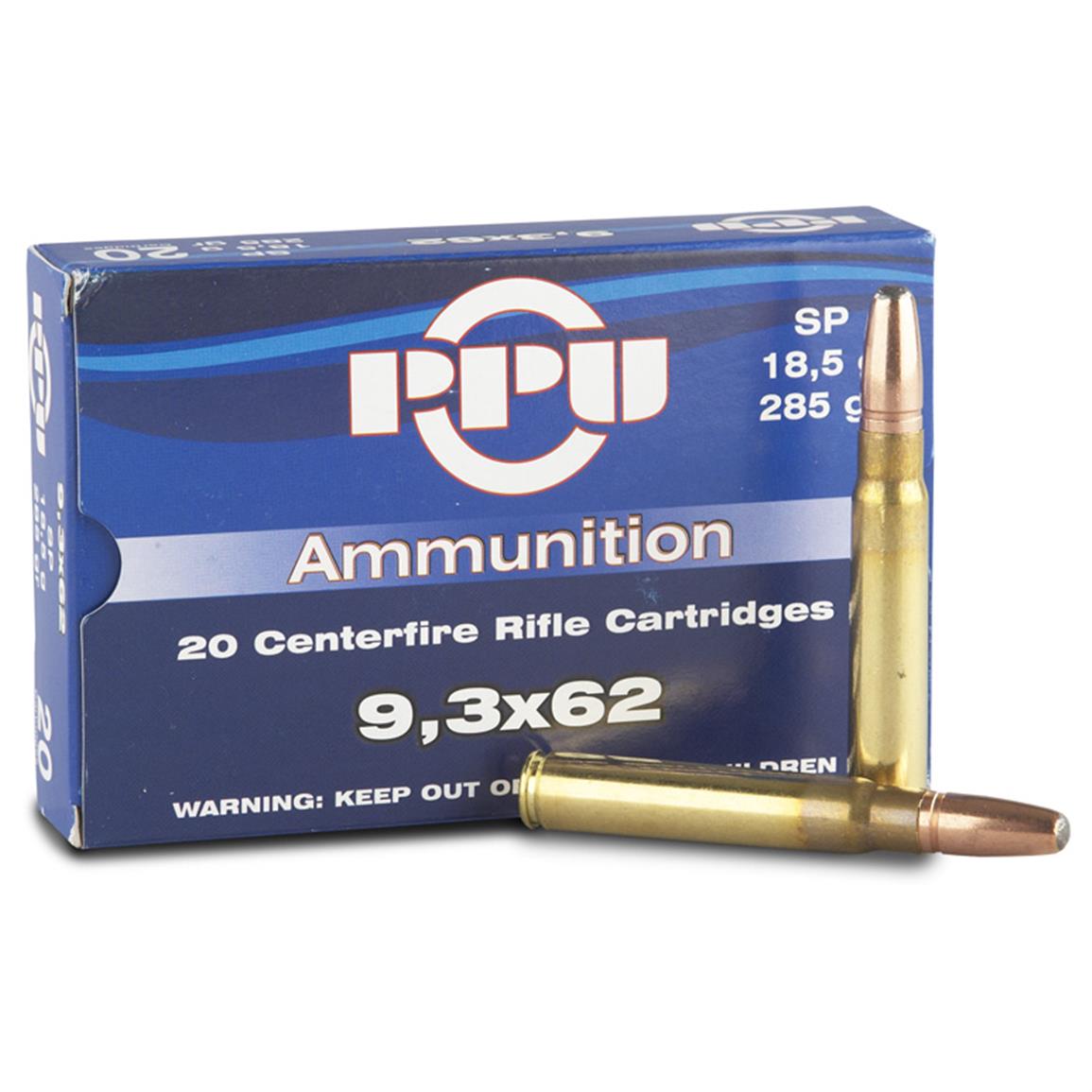 Ppu 93x62 Caliber Sp 285 Grain 20 Rounds 223256 93x62mm Mauser