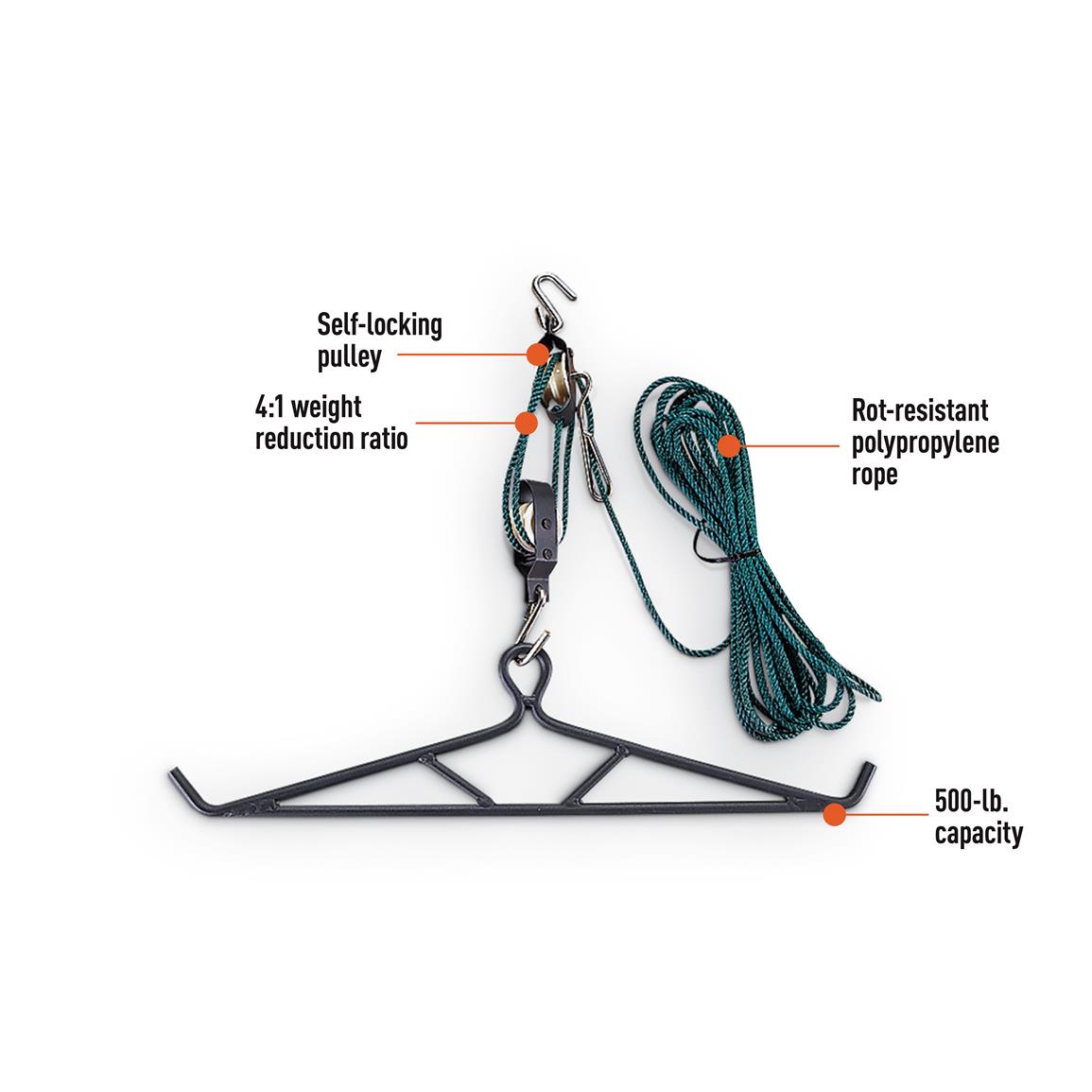 Guide Gear Deluxe Deer Hoist Gambrel Swivel Hitch Lift System 223547