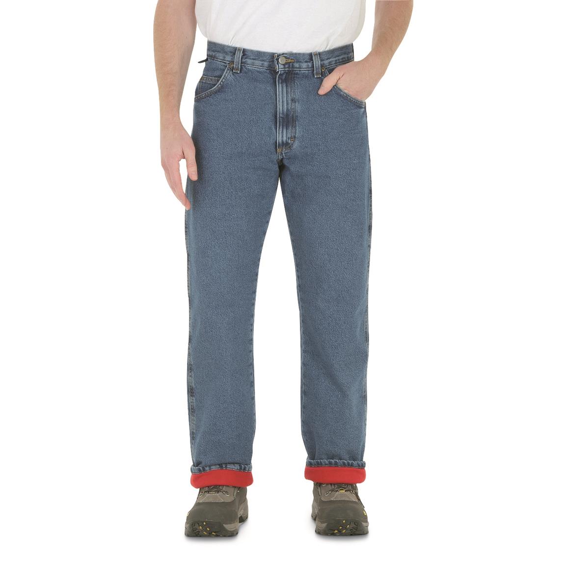 Wrangler Men's Rugged Wear Thermal Jeans, Stonewash