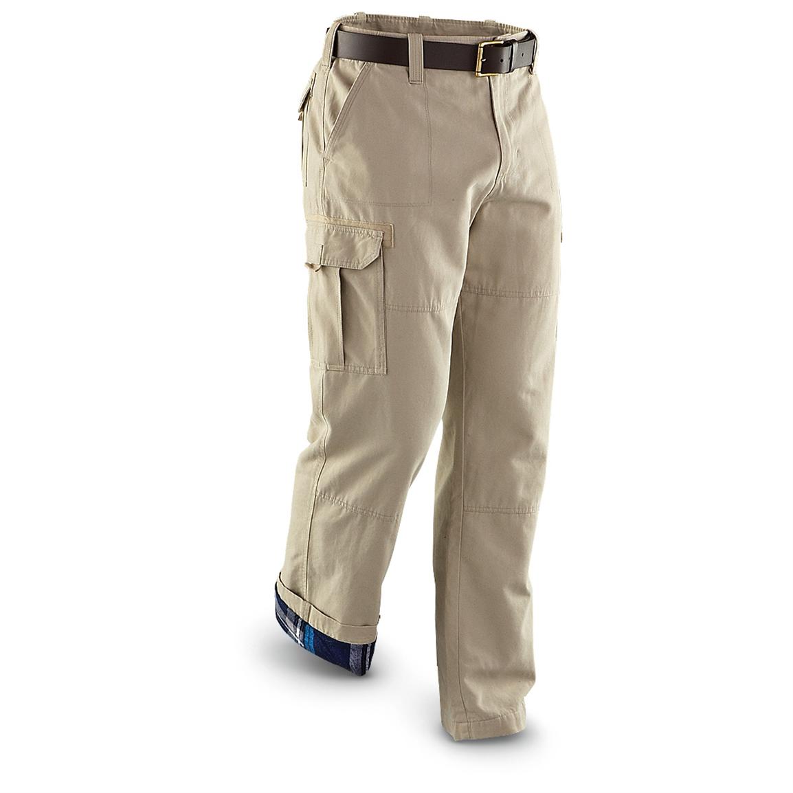 Guide Gear Men's Flannel Lined Cargo Pants - 224165, Insulated Pants ...
