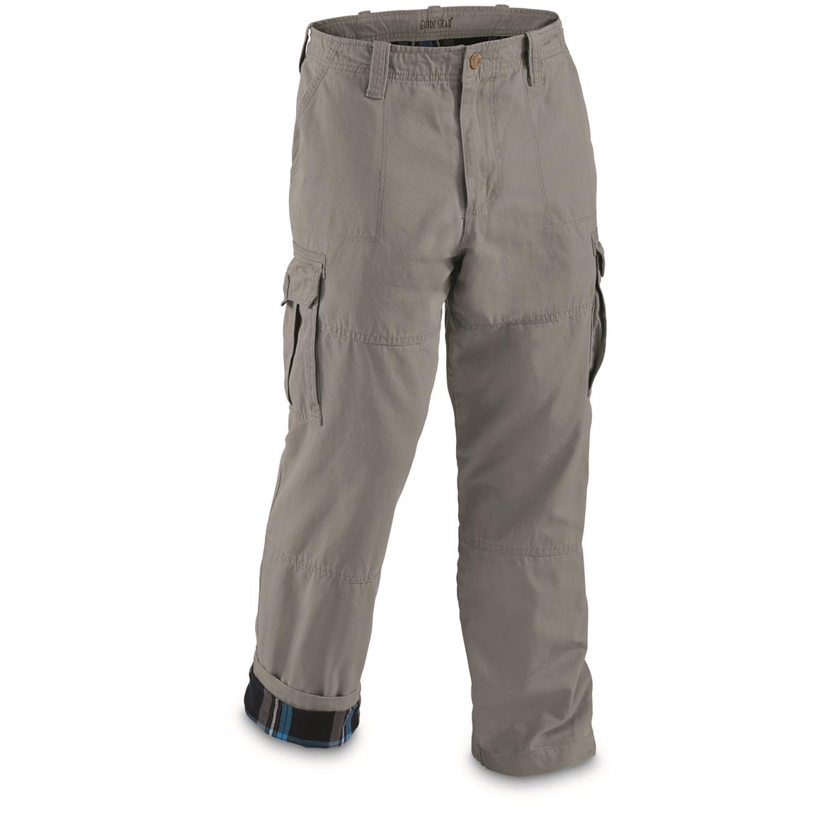 Guide Gear Men's Flannel Lined Cargo Pants - 224165, Insulated Pants ...