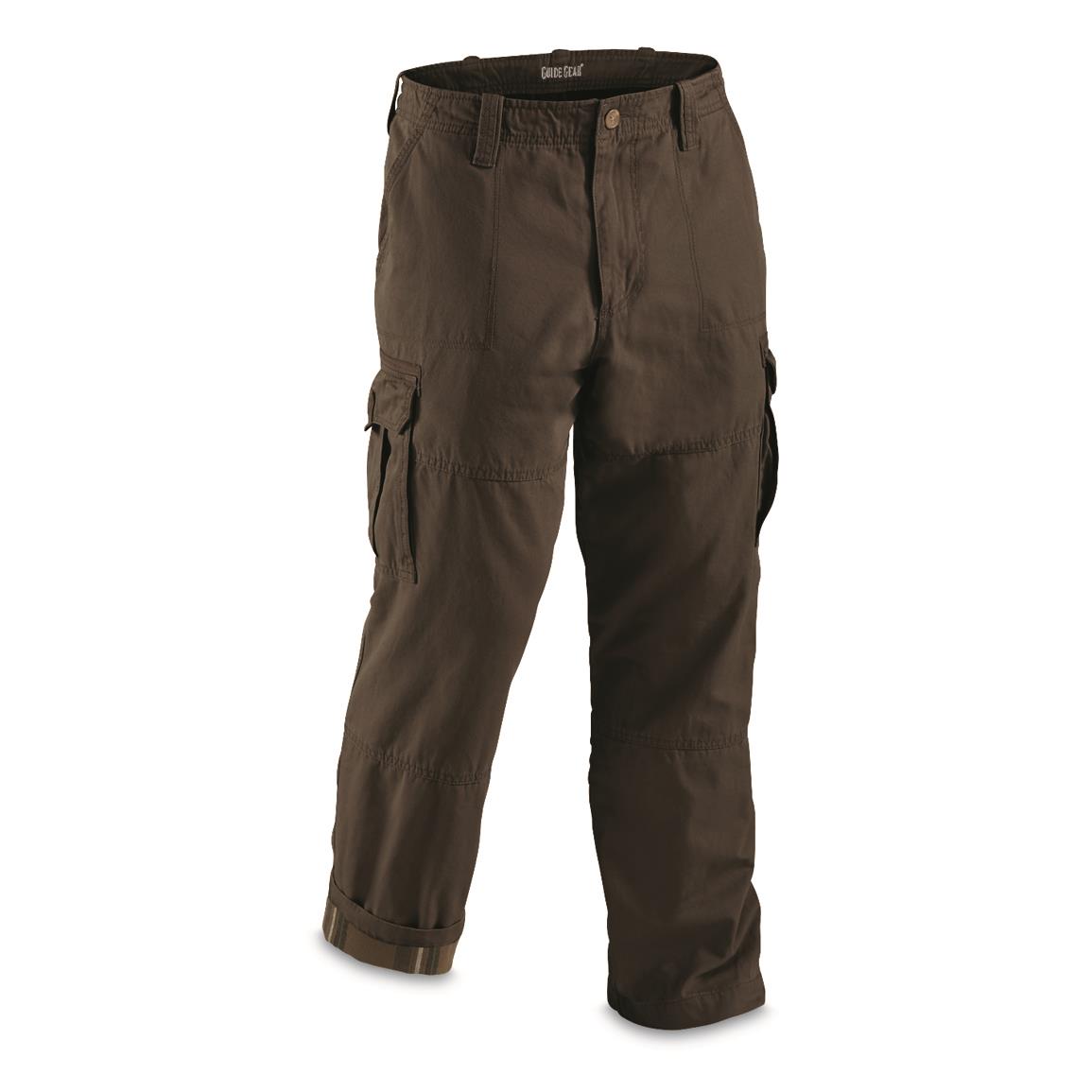 Guide Gear Men's Flannel Lined Cargo Pants - 224165, Insulated Pants ...