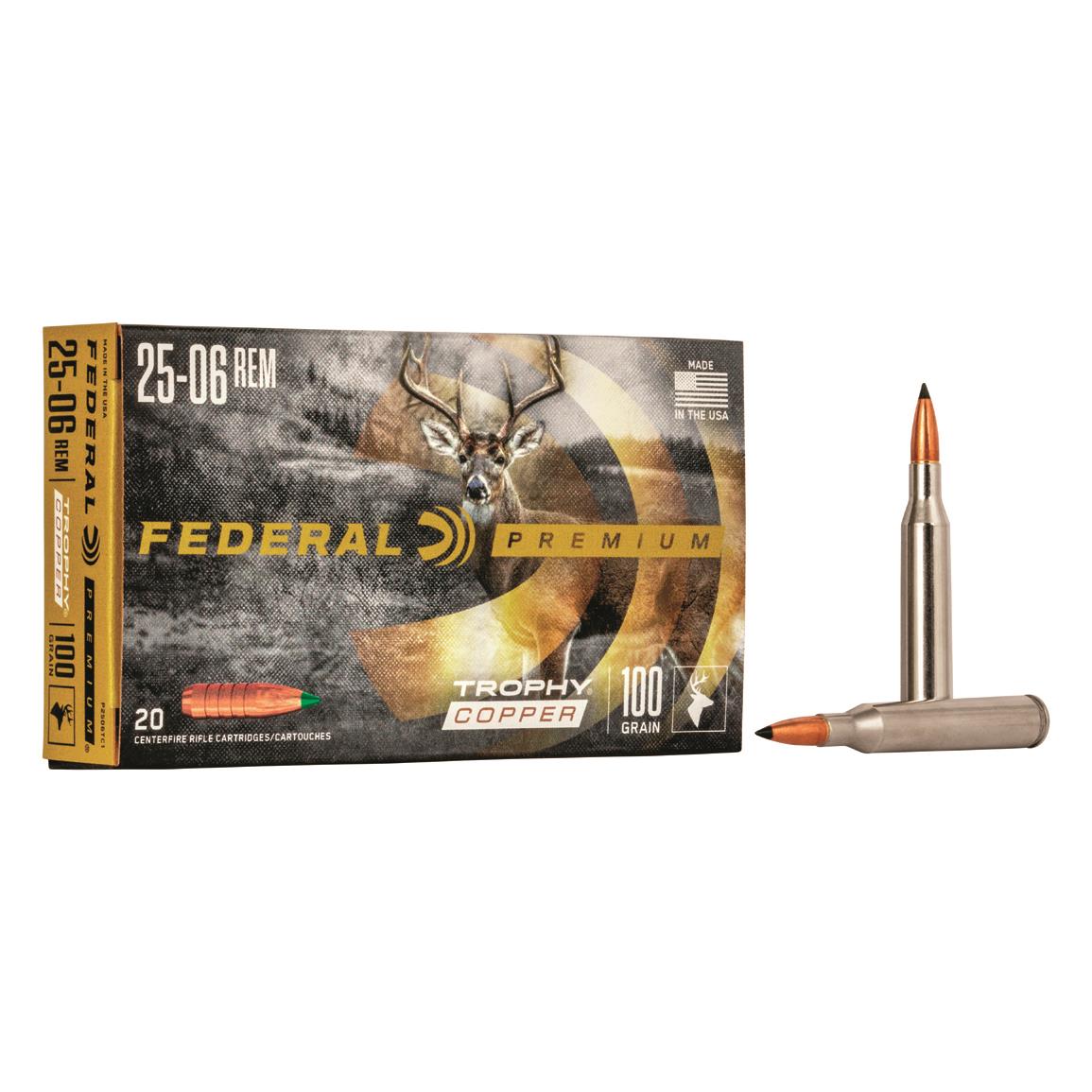 Federal Premium Vital-Shok, .25-06 Remington, Trophy Copper BT, 100 Grain , 20 Rounds