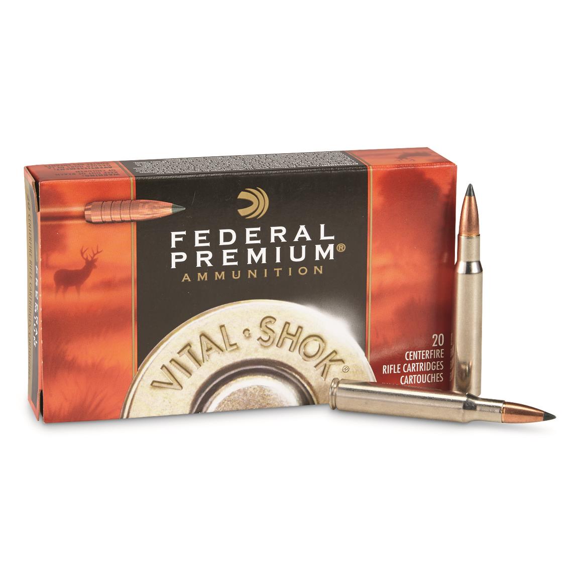 Federal Premium Vital-Shok, .30-06 Spring., Trophy Copper BT Rifle, 180 Grain, 20 Rounds