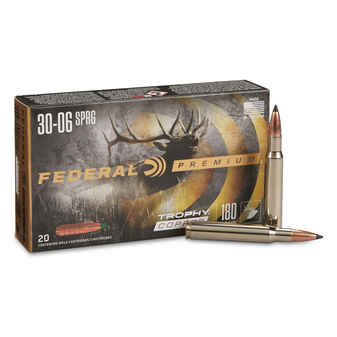 Federal Premium Vital-Shok, .30-06 Springfield, Trophy Copper Bullet, 180 Grain, 20 Rounds