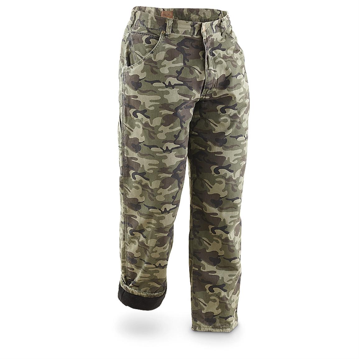 flannel lined camouflage pants