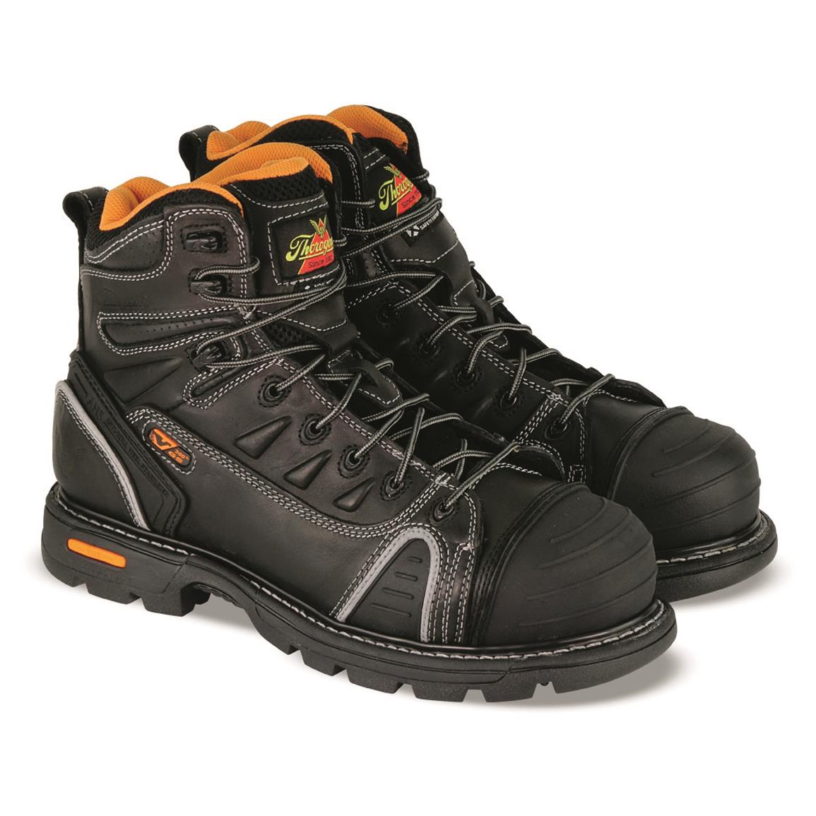 Thorogood Men's GEN-flex2 Series 6" Safety Toe Work Boots, Black