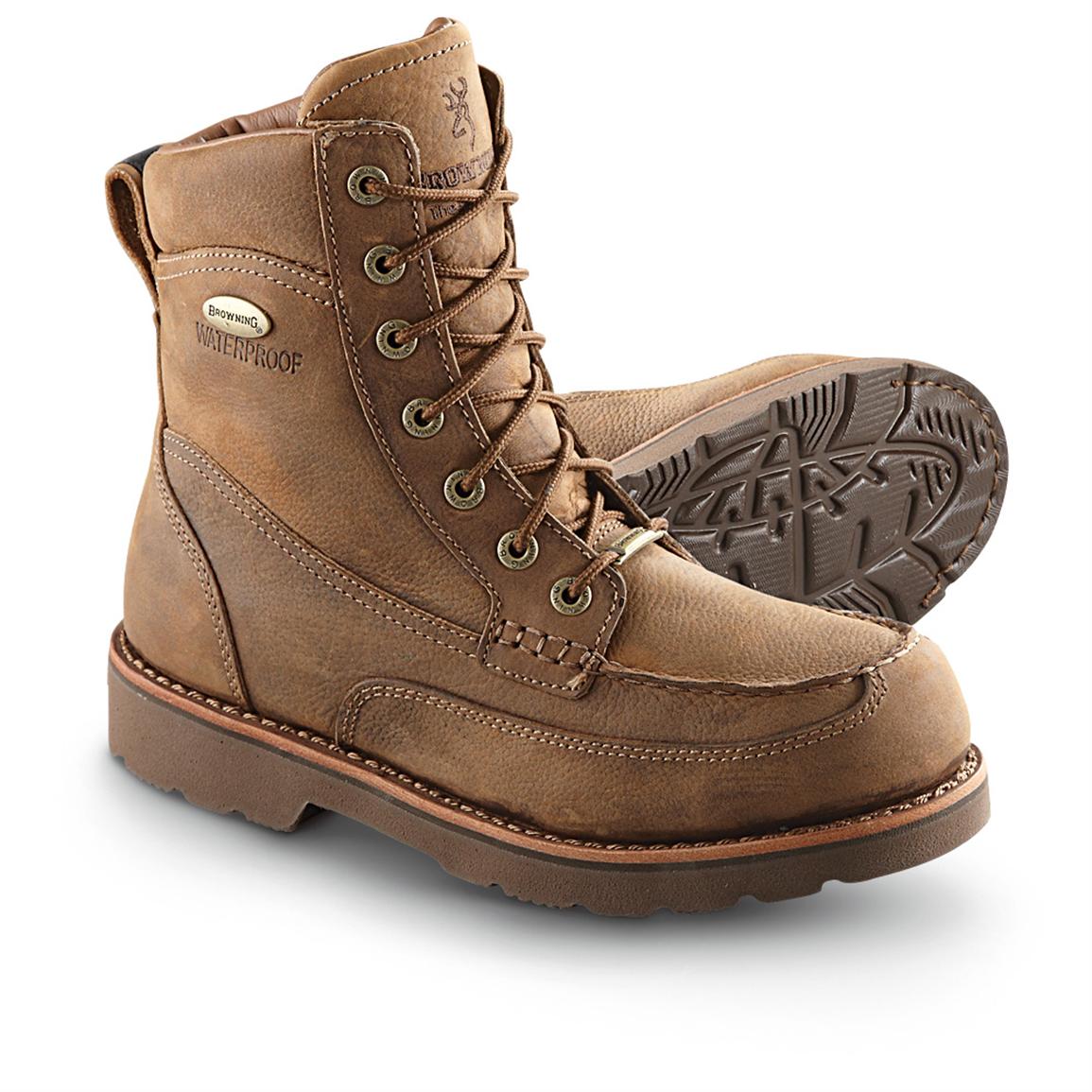 Men&#39;s Browning® 8&quot; Waterproof Upland Boots, Brown - 226469, Hunting Boots at Sportsman&#39;s Guide