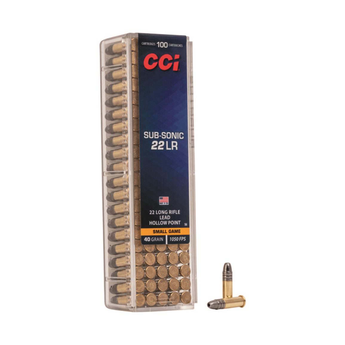 CCI Subsonic, .22LR, LHP, 40 Grain, 100 Rounds