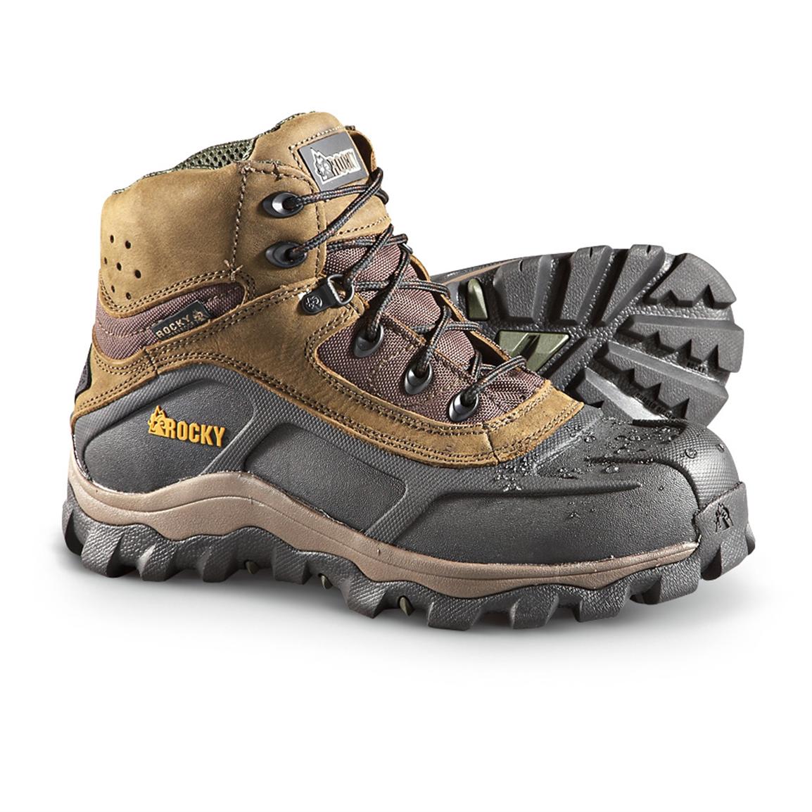 Men's Rocky® 6" GritArmor Waterproof Work Boots, Brown
