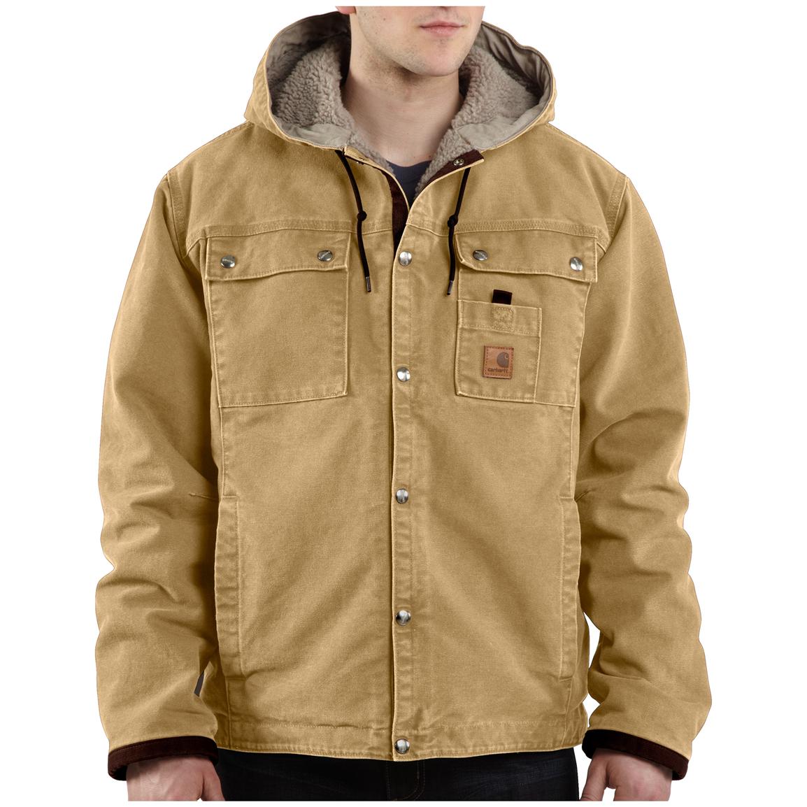 Men's Carhartt® Sandstone Hooded Multi - Pocket Jacket - 227110 ...