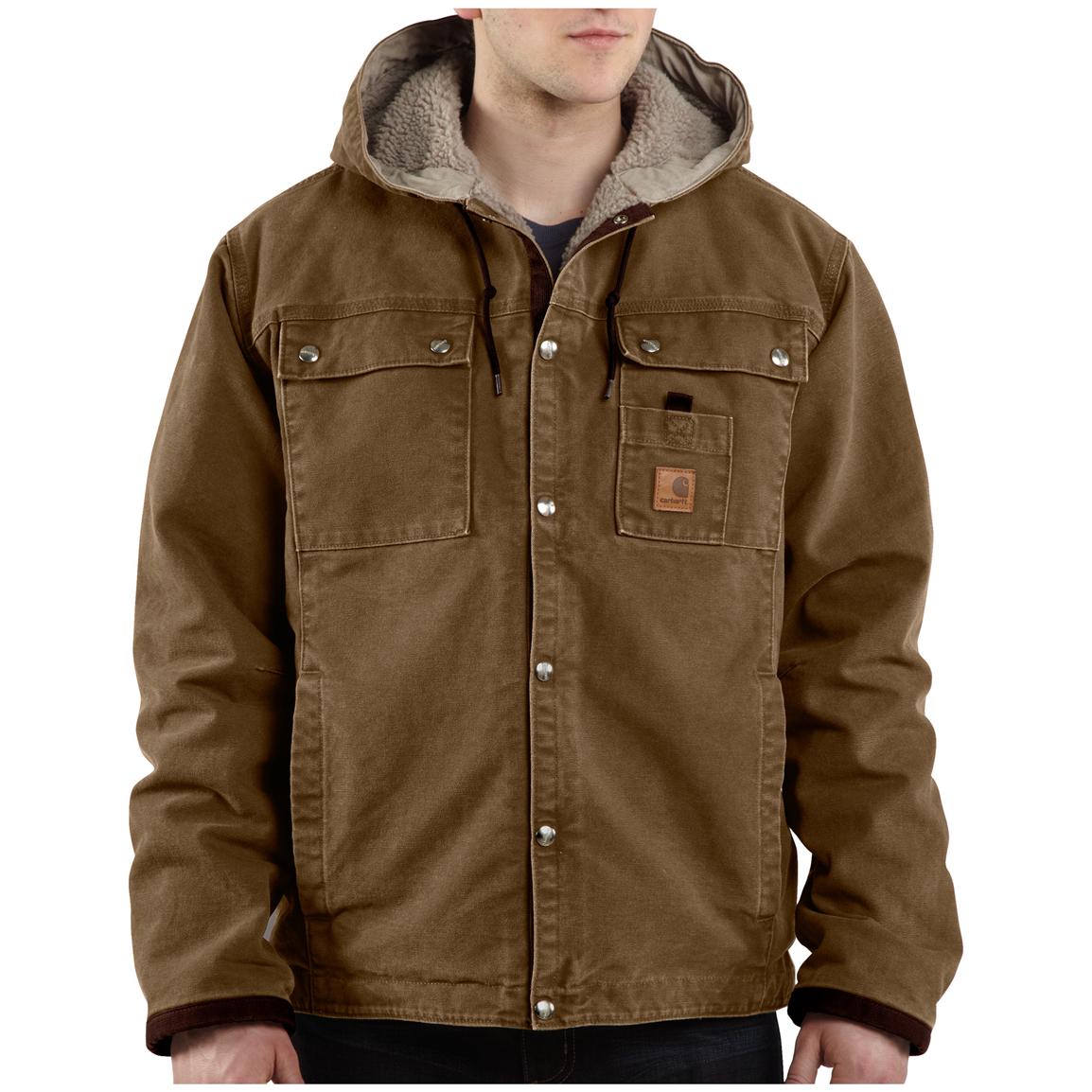 Men's Carhartt® Sandstone Hooded Multi - Pocket Jacket - 227110 ...
