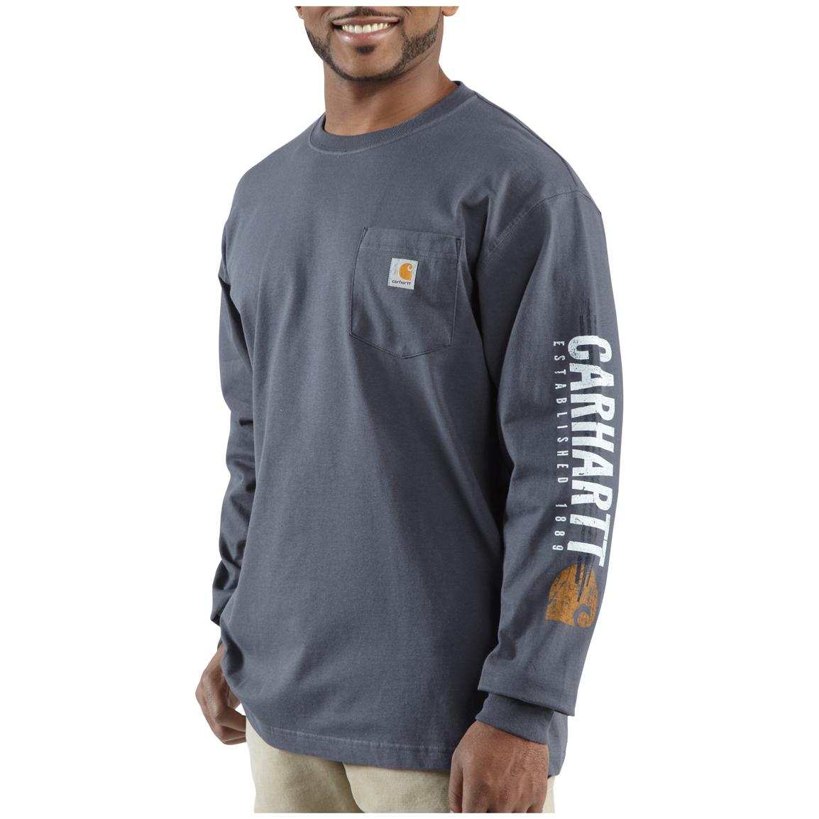 Men's Carhartt® Impact Logo Long - sleeve Pocket T - Shirt - 227216 ...