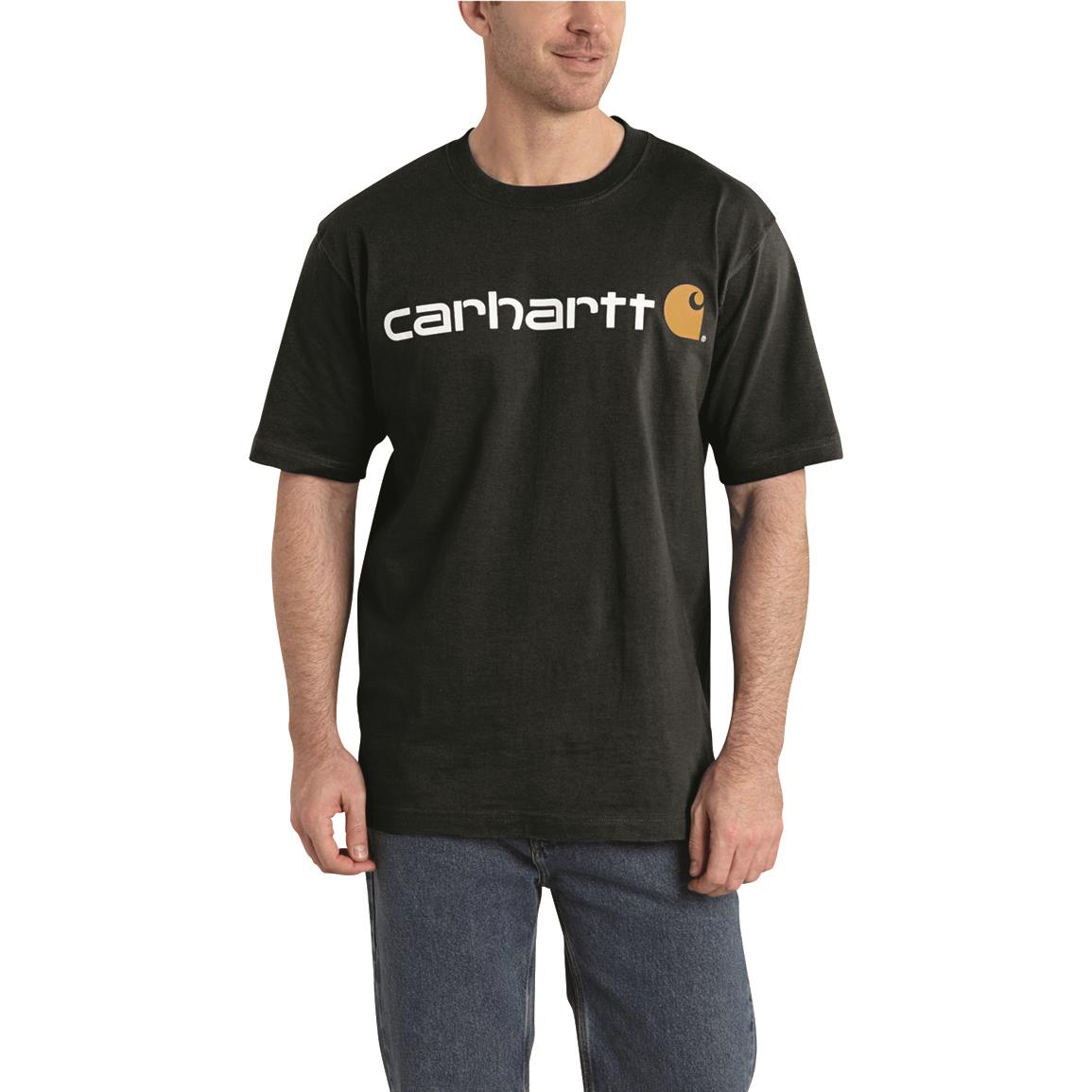Carhartt Men's Short Sleeve Logo Shirt, Black