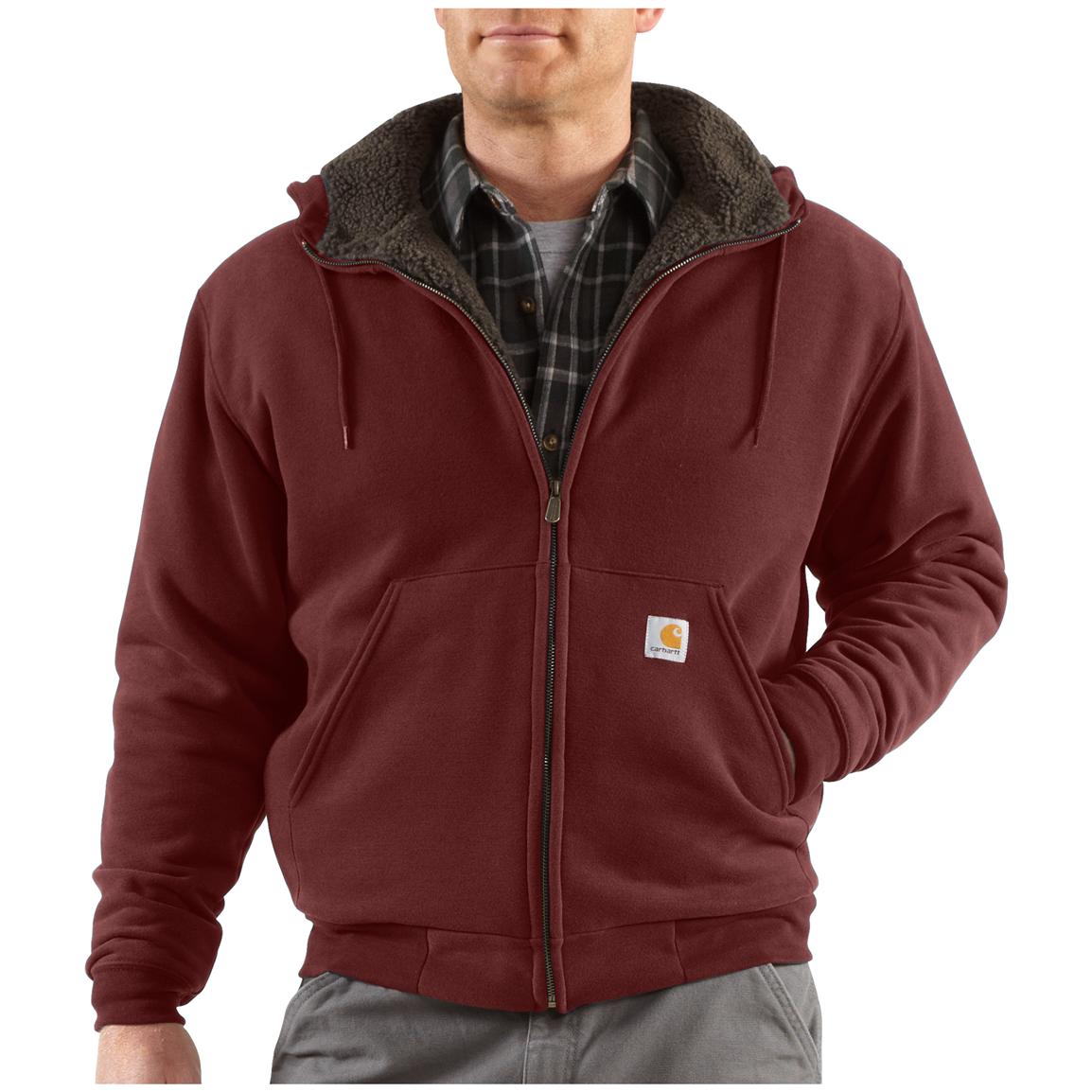 Carhartt® Brushed Sherpa - lined Fleece Hooded Full - zip Sweatshirt ...