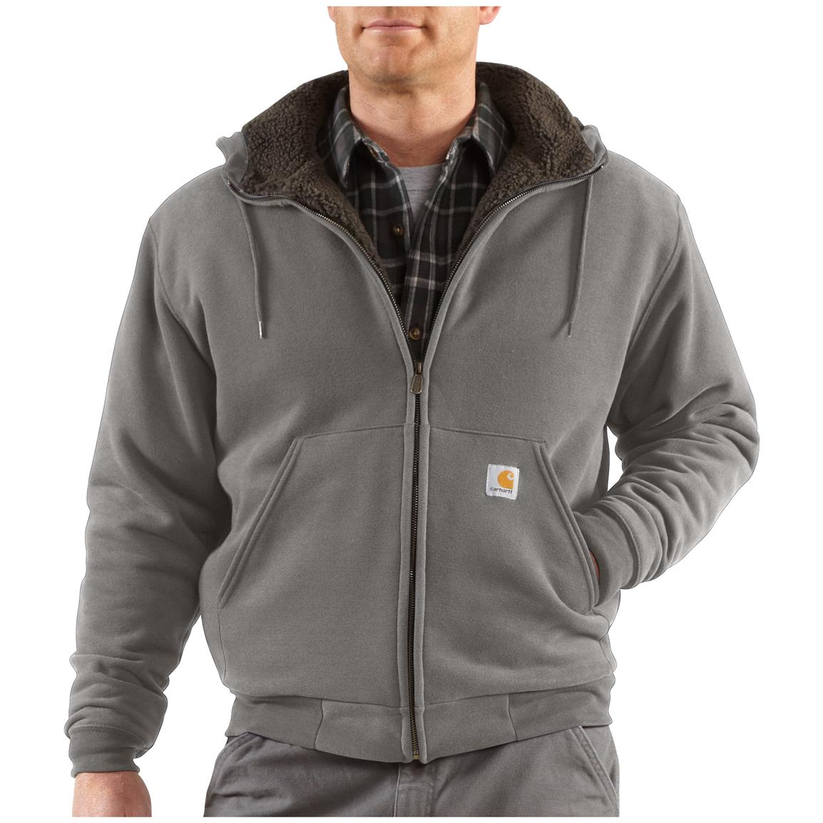 Carhartt® Brushed Sherpa - lined Fleece Hooded Full - zip Sweatshirt ...
