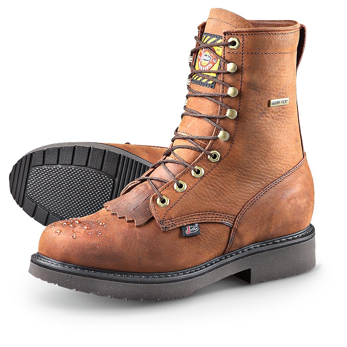 justin gore tex lace up boots