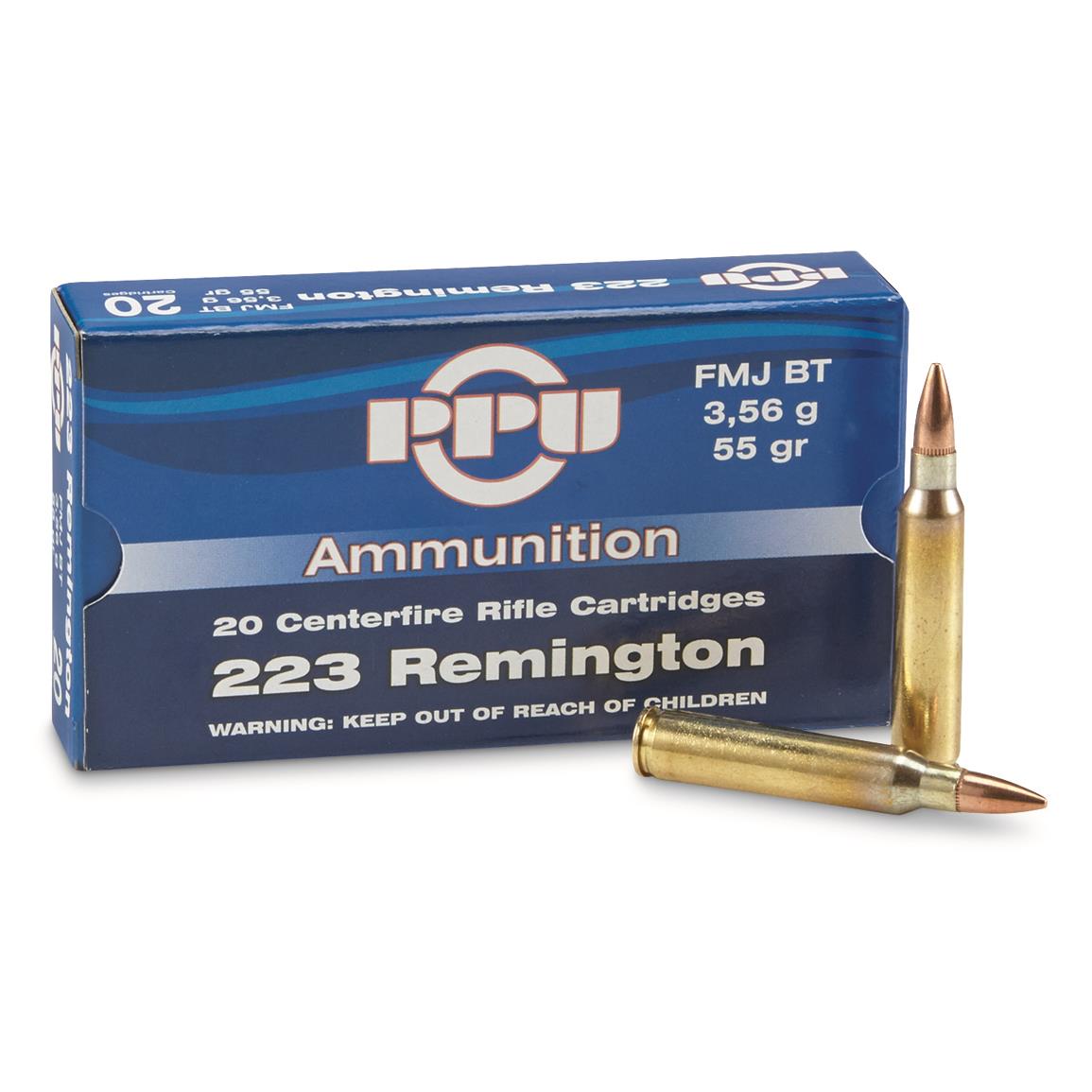 PPU 223 5 56x45mm FMJ 55 Grain 1 000 Rounds 227310 223 