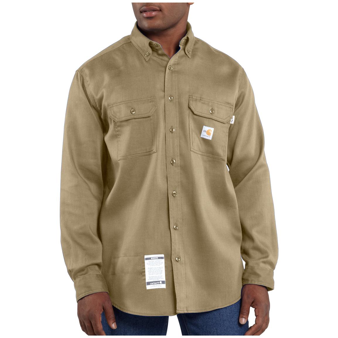 Men's Carhartt® Flame - resistant Force™ Lightweight Twill Shirt, Dark ...