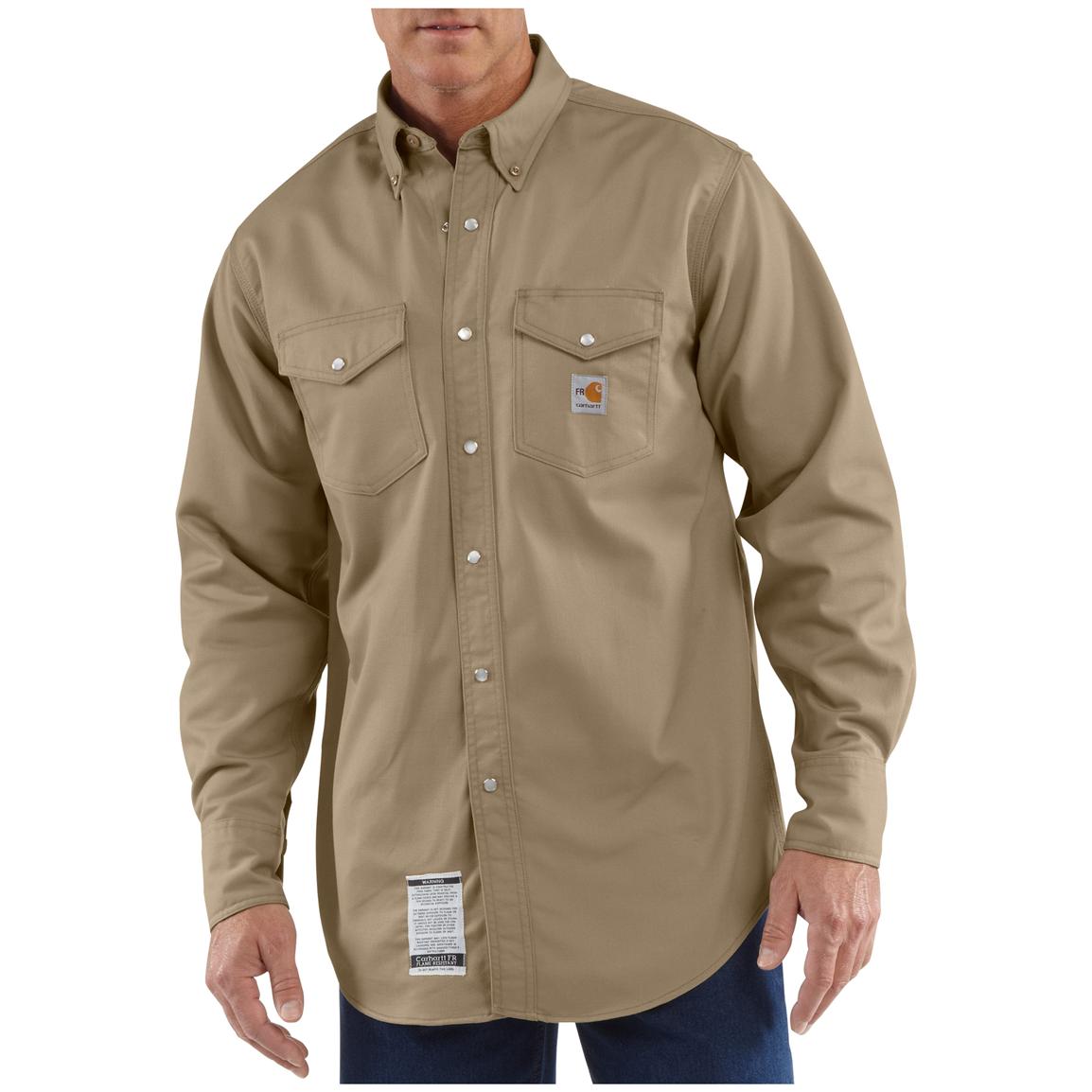 Men's Carhartt® Flame - resistant Snap - front Twill Work Shirt ...