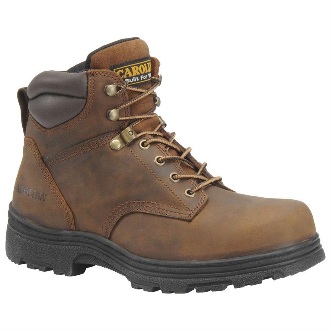 Men's Carolina® SVB 6 inch Steel Toe Waterproof Work Boots, Brown