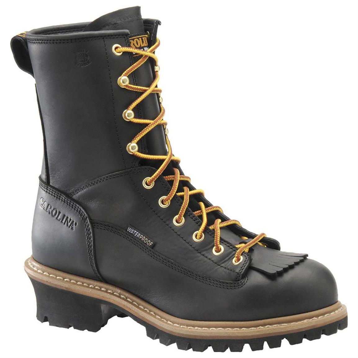 Men's Carolina® Steel Toe Waterproof Lace-to-Toe Logger Work Boots