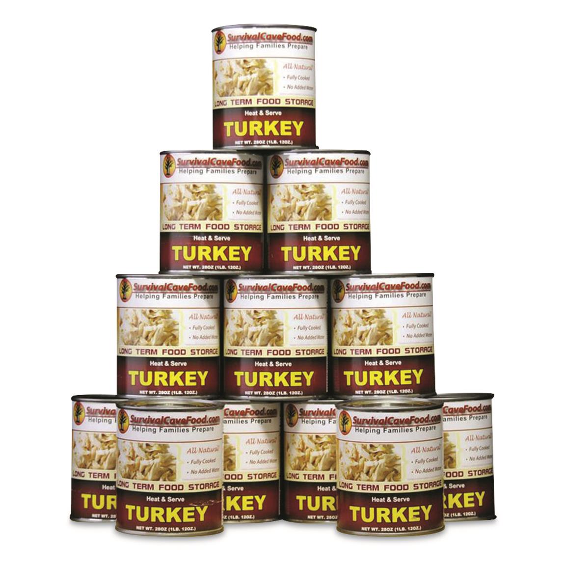 Survival Cave&reg; 108-serving Case of Canned Turkey